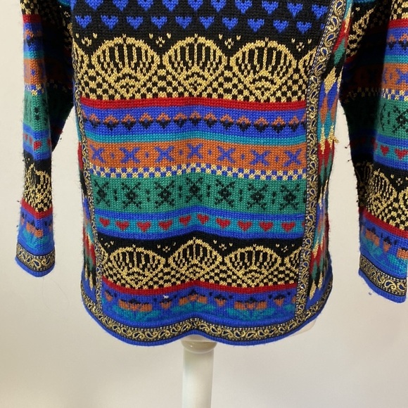 Vrikke Wool Metallic Nordic Cardigan XS #202 - Picture 9 of 13